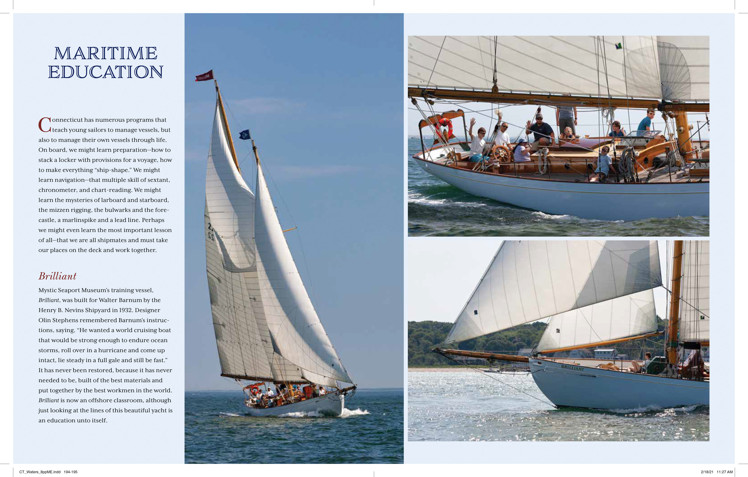 Connecticut Waters, Schooner Brilliant, Mystic Seaport Museum, Caryn B  Davis